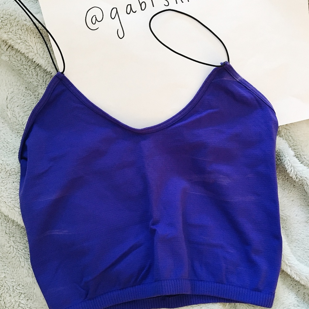 Free People Purple Cropped Cami (Size XS/S)